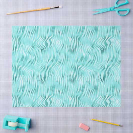 Afdrukontkoppeling Turquoise Metallic Zebra Tissuepapier (Craft)