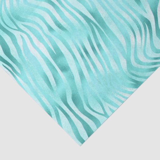 Afdrukontkoppeling Turquoise Metallic Zebra Tissuepapier (Detail)