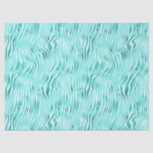 Afdrukontkoppeling Turquoise Metallic Zebra Tissuepapier