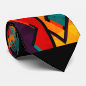 Afdrukontwerp multikleurenpatroon stropdas (Opgerold)