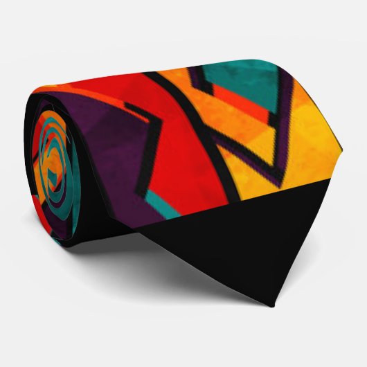 Afdrukontwerp multikleurenpatroon stropdas (Opgerold)