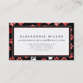 Afdrukontwerp puppy Paw | Zwart wit en roze Visitekaartje (Achterkant)