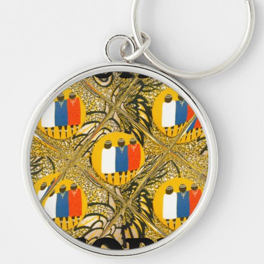 Afdrukontwerp van Afrikaanse traditionele motif-kl Sleutelhanger (Voorkant)