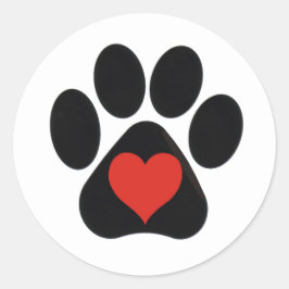 Afdrukontwerp van loef-hart ronde sticker