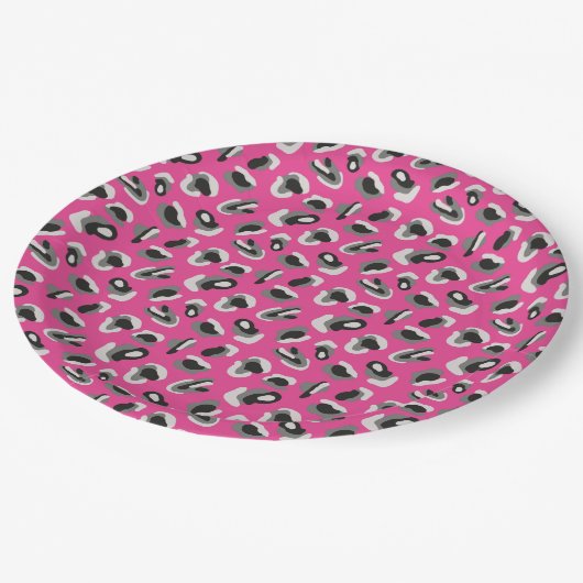 Afdrukontwerp voor roze Camo/Animal Papieren Bordje (Gekanteld)