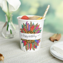 Afdrukpapier op maat gemaakt voor regenboog en lui papieren bekers