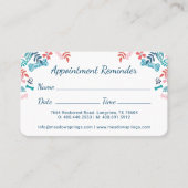 Afdrukpatroon Floral & Foliage Pet Paw Afsprakenkaartje (Voorkant)