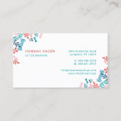 Afdrukpatroon Floral & Foliage Pet Paw Visitekaartje (Achterkant)