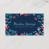 Afdrukpatroon Floral & Foliage Pet Paw Visitekaartje (Voorkant)