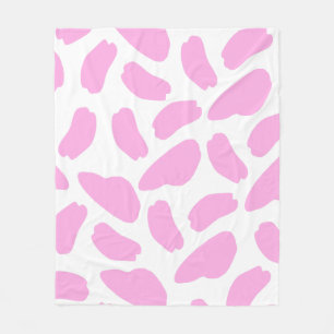 Afdrukpatroon met roze koe bevestigen fleece deken
