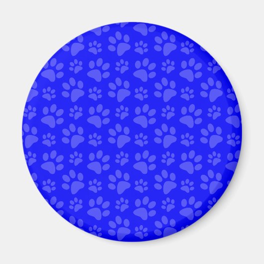 Afdrukpatroon neonblauwe hondenkoppen magneet (Voorkant)
