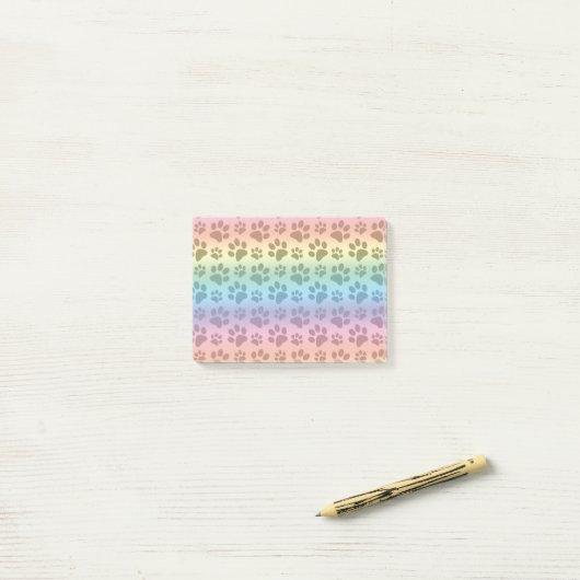 Afdrukpatroon regenbooghondenpag post-it® notes (Op bureau)