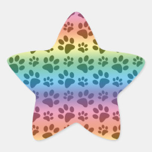 Afdrukpatroon regenbooghondenpag ster sticker