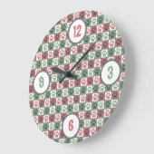 Afdrukpatroon rode en groene gecheckte dog   grote klok (Hoek)