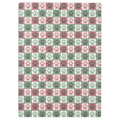 Afdrukpatroon rode en groene gecheckte dog klembord (Achterkant)