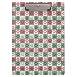 Afdrukpatroon rode en groene gecheckte dog klembord