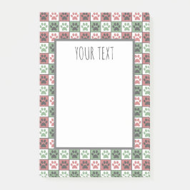 Afdrukpatroon rode en groene gecheckte dog post-it® notes