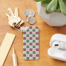 Afdrukpatroon rode en groene gecheckte dog