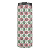 Afdrukpatroon rode en groene gecheckte dog thermosbeker (Achterkant)