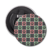 Afdrukpatroon rode en groene kerstcadeautjes button flesopener (Voorkant)
