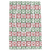 Afdrukpatroon rode en groene kerstcadeautjes medium cadeauzakje (Voorkant)