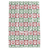 Afdrukpatroon rode en groene kerstcadeautjes medium cadeauzakje (Achterkant)