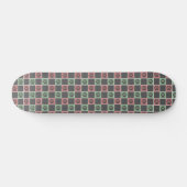 Afdrukpatroon rode en groene kerstcadeautjes persoonlijk skateboard (Horizontaal)