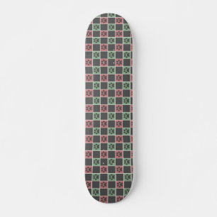 Afdrukpatroon rode en groene kerstcadeautjes persoonlijk skateboard