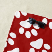 Afdrukpatroon rode en witte dog strandlaken (In situ)