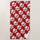 Afdrukpatroon rode en witte dog strandlaken (Voorkant)