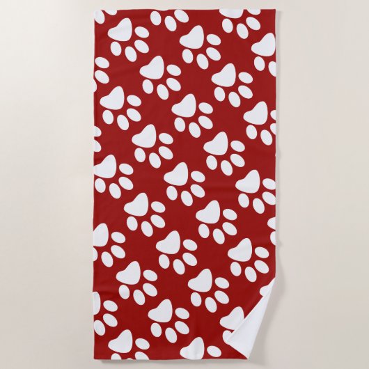 Afdrukpatroon rode en witte dog strandlaken (Voorkant)