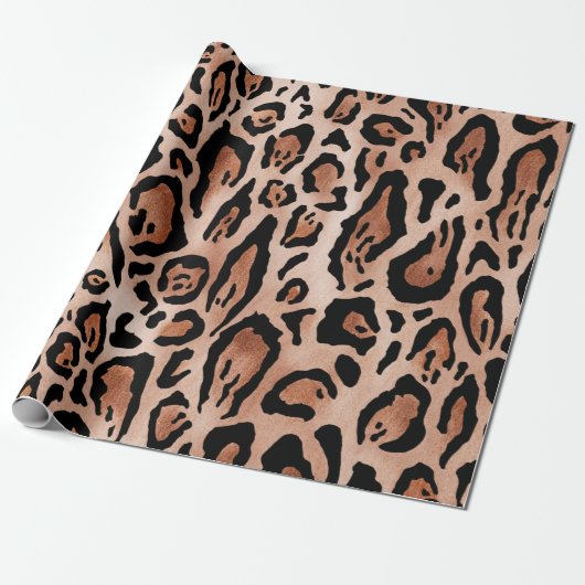 Afdrukpatroon van luipaard cadeaupapier (Uitgerold)