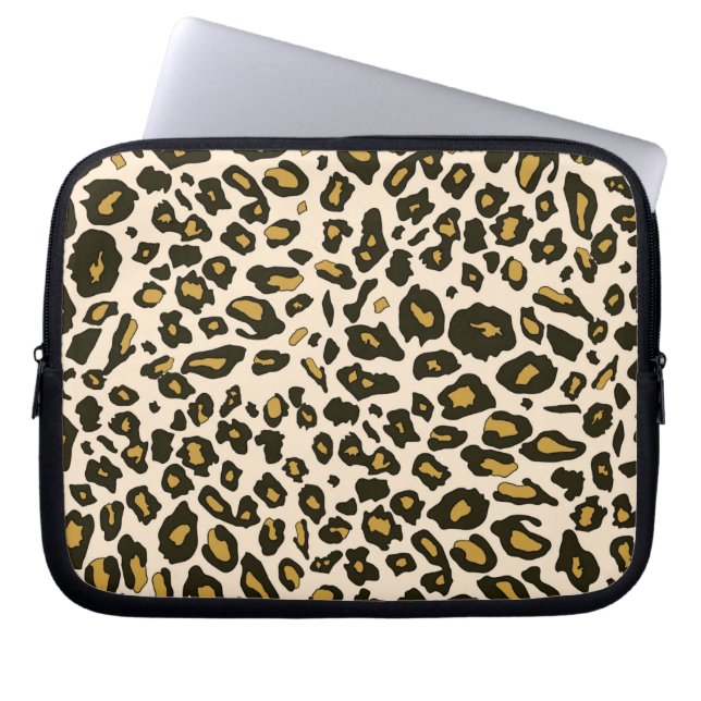 Afdrukpatroon van luipaard laptop sleeve (Voorkant)