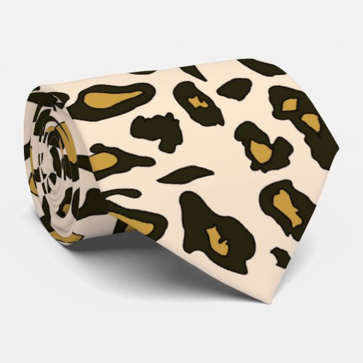 Afdrukpatroon van luipaard stropdas (Opgerold)