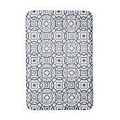 Afdrukpatroon van Navy en Cream Quatrefoil Block Badmat (Voorkant Verticaal)