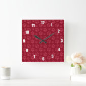 Afdrukpatroon van rode hond vierkante klok (Huis)