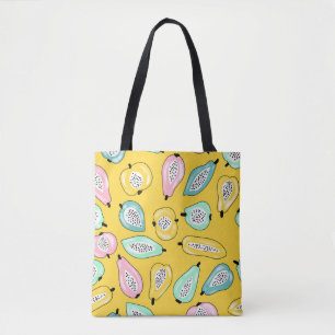 Afdrukpatroon van tropische vruchten tote bag