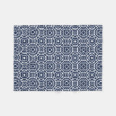 Afdrukpatroon voor Navy en White Quatrefoil Block Fleece Deken (Voorkant (Horizontaal))