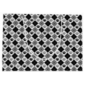 Afdrukpatroon zwart en grijs groot cadeauzakje (Achterkant)