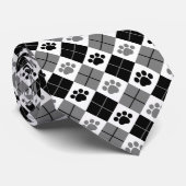 Afdrukpatroon zwart en grijs stropdas (Opgerold)