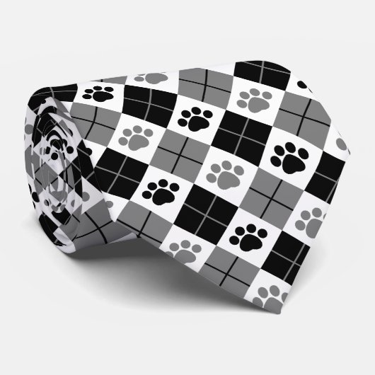 Afdrukpatroon zwart en grijs stropdas (Opgerold)