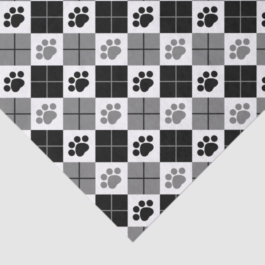 Afdrukpatroon zwart en grijs tissuepapier (Detail)