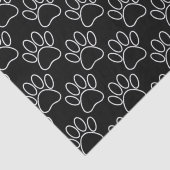 Afdrukpatroon zwart-wit Cartoon Puppy Paw Tissuepapier (Detail)