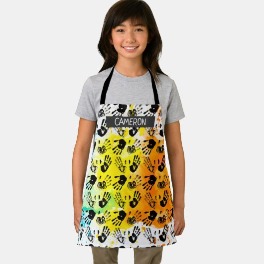 Afdrukplatterhanddruk Alles-over Afdrukprofiel Schort (Insitu)