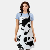 Afdrukproep Koe afdrukken Waterverf Schort (Gedragen)