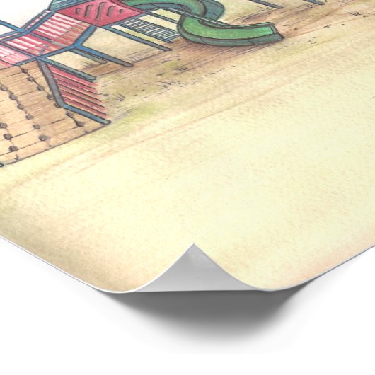 Afdrukprogramma voor waterverf in speelruimte, pos poster (Hoek)