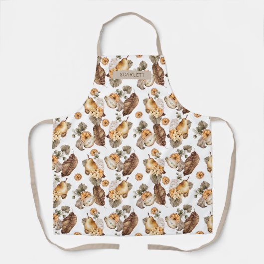 Afdrukpron herfst Floral All-Over Print Apron Schort (Voorkant)