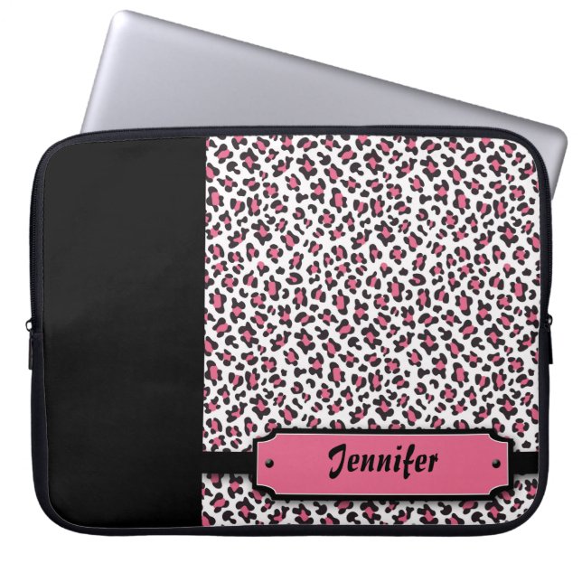 Afdrukroze laptophoes op maat laptop sleeve (Voorkant)