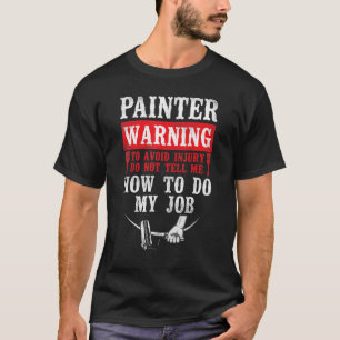 Afdrukschilderingen in huis waarschuwen om te voor t-shirt