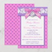 AFDRUKTE Baby shower van Floral Lace Kaart (Voorkant / Achterkant)